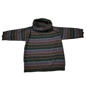 Cividini Women‎ 44 M Sweater Cashmere Funnel Neck Half Sleeve Striped Multicolor